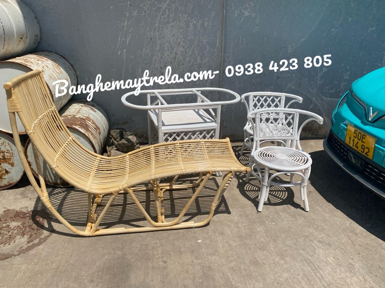 Ghế mây tự nhiên dáng dài nằm thư giãn